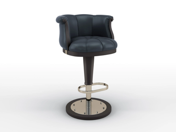 FLOWER - High leather barstool with footrest by BRUNO ZAMPA - view 3